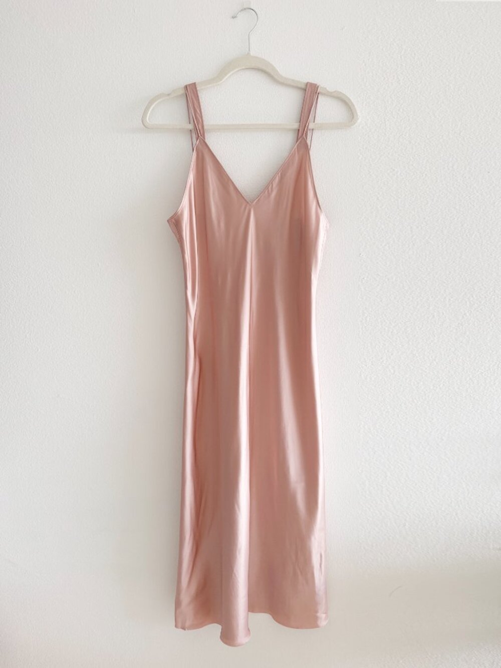 Helmut Lang Women's Pink Sleeveless V-Neck Strappy Midi Slip Dress Size 6